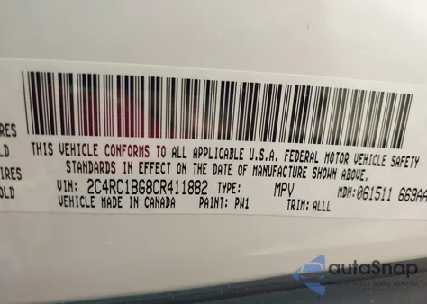 2012 Chrysler Town & Country Touring z USA, uszkodzony, nr VIN 2C4RC1BG8CR411882